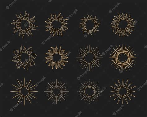 Premium Vector | Set outline sun logo design templates abstract design ...