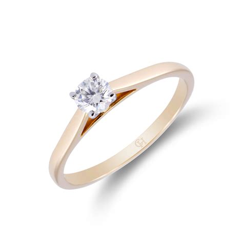 18ct Yellow Gold 0.33ct Diamond Solitaire Ring