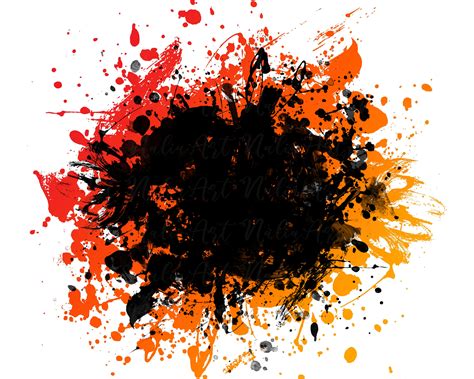 Background Paint Splatter Orange Black Splash Frame Splatter Background ...