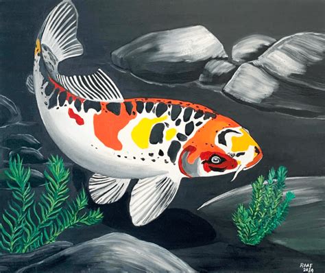 Koi carp fish painting part 1 | Raafs paintings