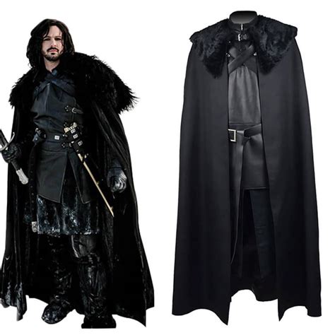 Game of Thrones Jon Snow Night's Watch Black Coat Suit Costume – ACcosplay