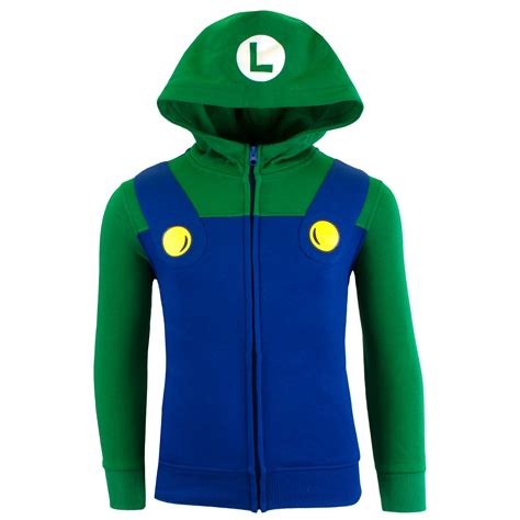 Nintendo Super Mario Bros. Boys Costume Hoodies, Mario and Luigi Zip-Up ...