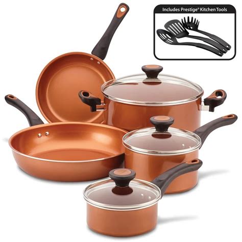 Copper Ceramic Nonstick Cookware Set – FarberwareCookware in 2020 ...