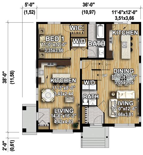 Modern Multi-Generational House Plan - 2051 Sq Ft - Architectural ...