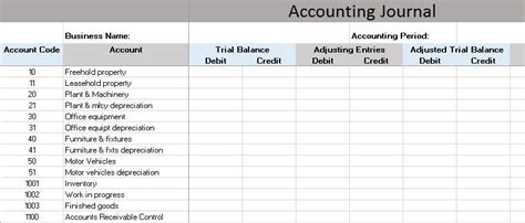 Accounting Journal Template Accounting Spreadsheet Accounting ...