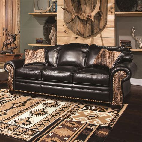 Black Creek Leather Sofa | Western living room furniture, Brown living ...