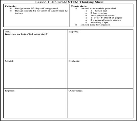 Example design worksheet for one of the assigned design tasks ...