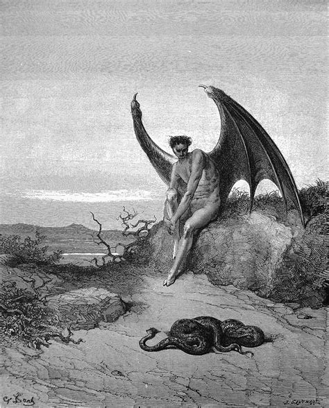 Lucifer the Fallen Angel, Gustave Doré, Engraving, 1866 : r/Art