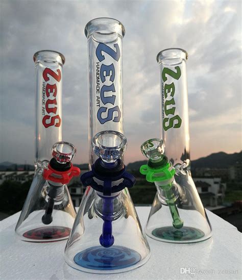 Zeus Beaker Glass Water Bong Rig - 10" - 3 Colors Available | iBurnt.com