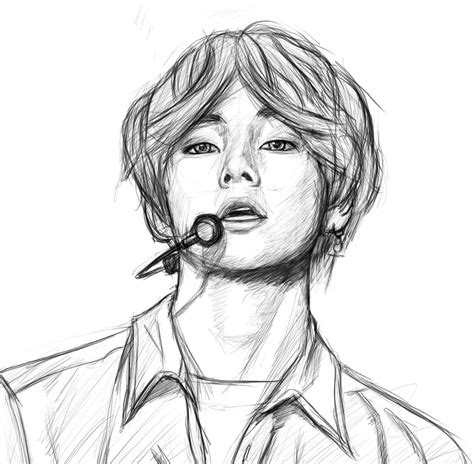 BTS V SKETCH WHITE BG | ubicaciondepersonas.cdmx.gob.mx