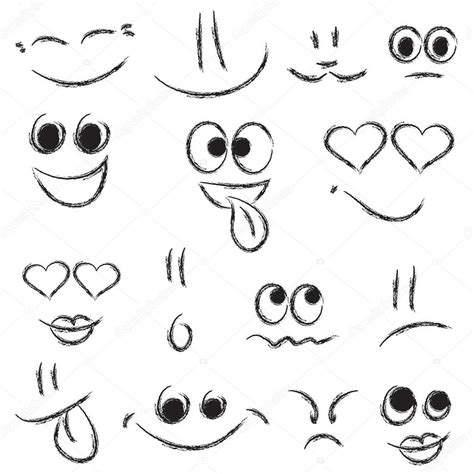 Sketches of smiley faces Stock Vector Image by ©Ann_Precious #21287027