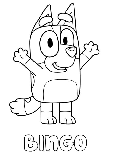 Printable Bluey And Bingo Colouring Pages