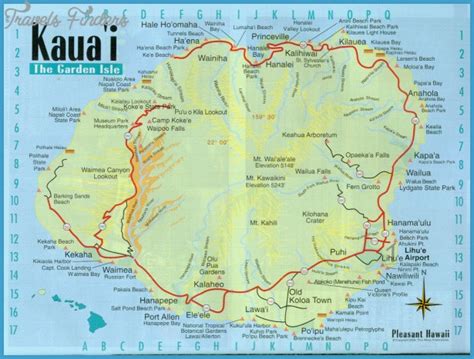 Kauai Map - Travel - Map - Vacations - TravelsFinders.Com