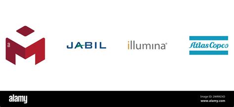 ATLAS COPCO, MILACRON, ILLUMINA, JABIL CIRCUIT. Editorial vector logo ...