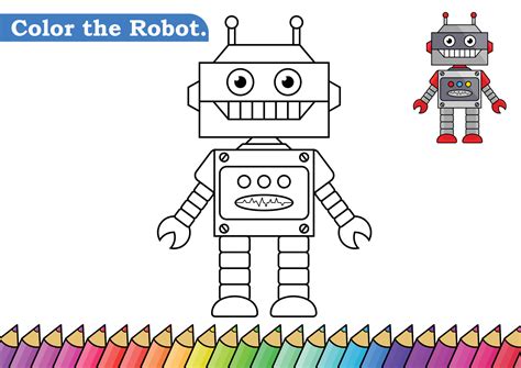 Robot coloring page. isolated coloring book. color pages for kids ...