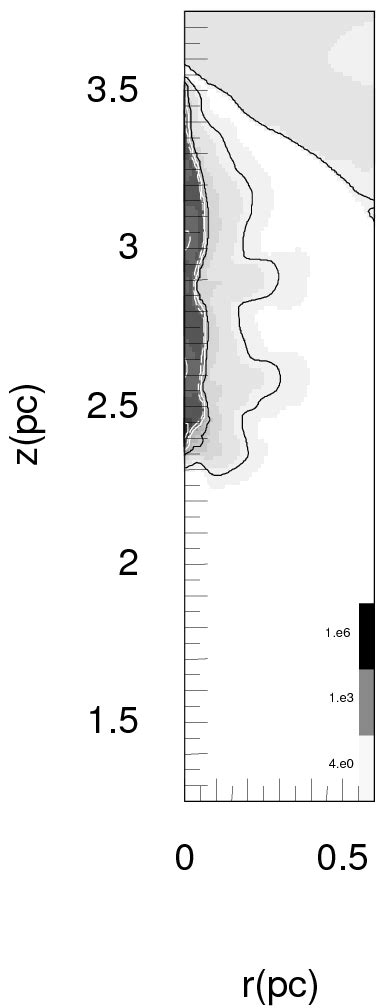 Gas density in case A after t = 0.790 My, cf. Fig. 2 | Download ...