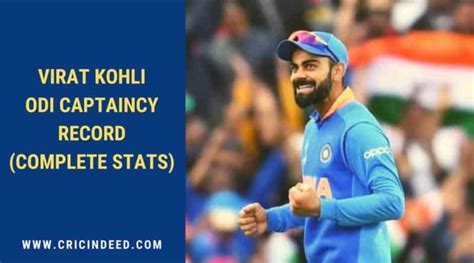 Virat Kohli - ODI Captaincy Record - CricIndeed