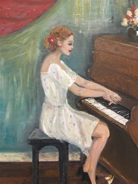 Woman playing piano Painting by Chetna S | Saatchi Art