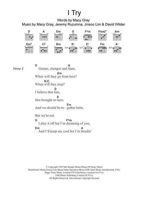 I Try by Macy Gray - Guitar Chords/Lyrics - Guitar Instructor