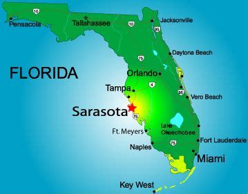 Sarasota Fl On Florida Map - Denise Guenevere