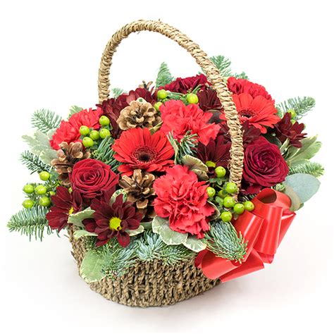 Christmas Basket Winter Flower Gift Delivered by Handy Flowers