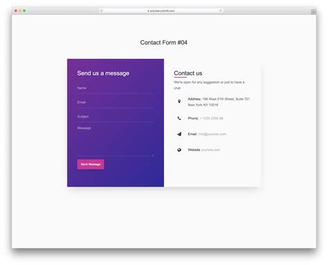 Contact Form V04 - Free Gradient Contact Form Template 2024 - Colorlib