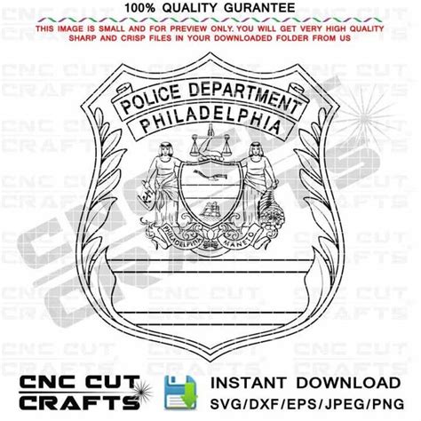 Philadelphia Police Department Vector Badge SVG DXF Cnc | Etsy