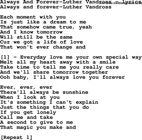 Love Song Lyrics for:Always And Forever-Luther Vandross | Luther ...