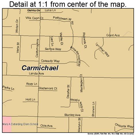 Carmichael California Street Map 0611390