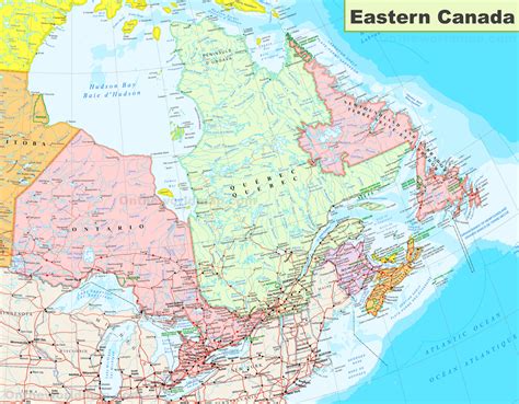 Map of Eastern Canada - Ontheworldmap.com