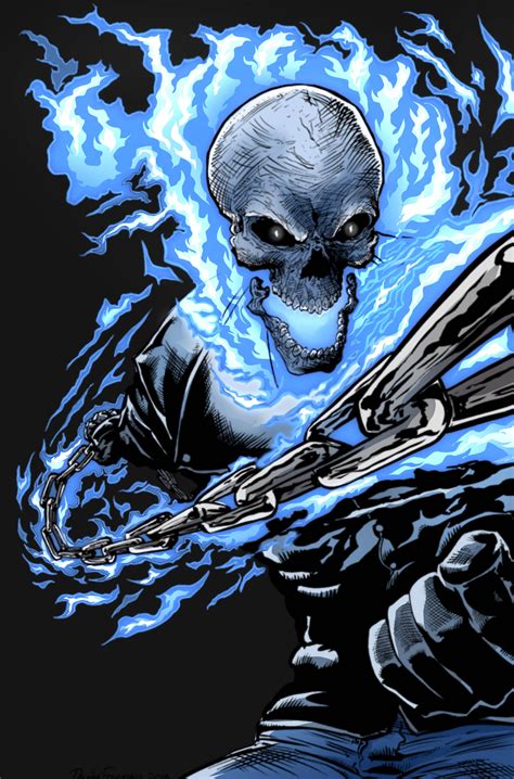 Blue Ghost Rider Skull Wallpaper