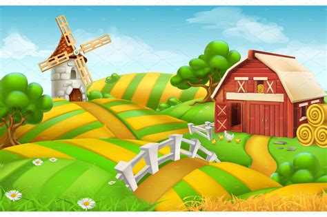 Farm field landscape, vector in 2024 | Vector background, Farm field ...