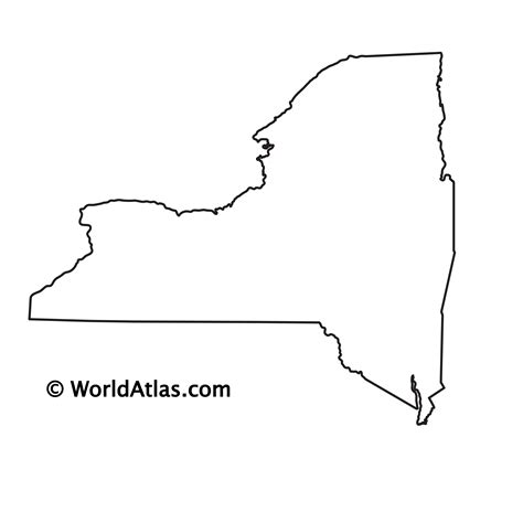 New York State Map Outline Printable