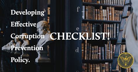 Developing Effective Corruption Prevention Policy: CHECKLIST - The ...