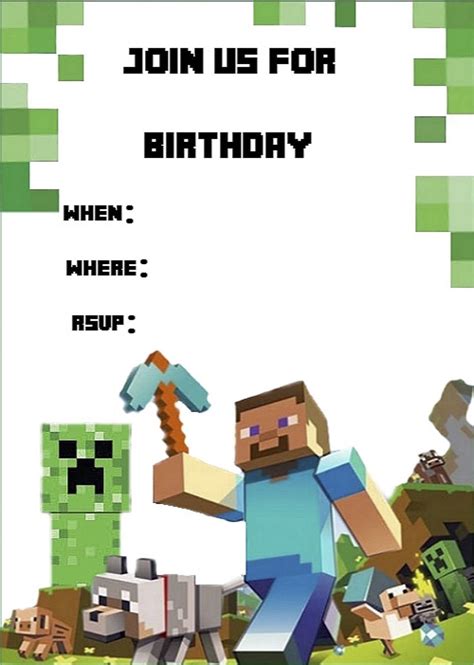 Minecraft Invitation Template