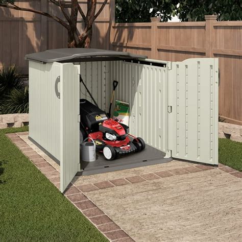 Suncast 98 cu. ft. Glidetop® Horizontal Resin Storage Shed for Backyard ...