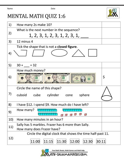 Free Mental Maths Worksheets Year 6 - Thekidsworksheet