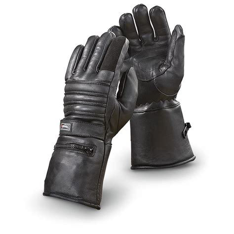 30 gram Thinsulate™ Insulation Leather Gauntlet Gloves, Black - 149277 ...