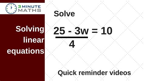 Solving linear equations with a fraction - GCSE maths level 4 - YouTube