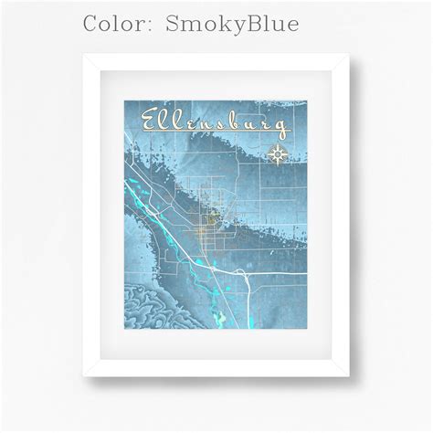 Ellensburg Washington Map Art Print by MapDaVinci on Etsy #ellensburg # ...