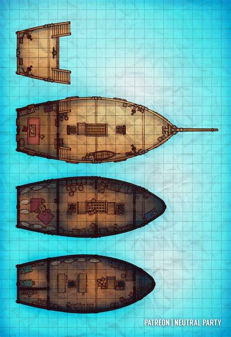 [OC][Art] Sailing Ship Battlemap : r/DnD