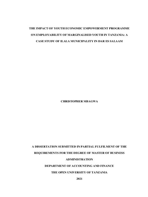 Fillable Online repository out ac A case study of Ilala Municipality in ...