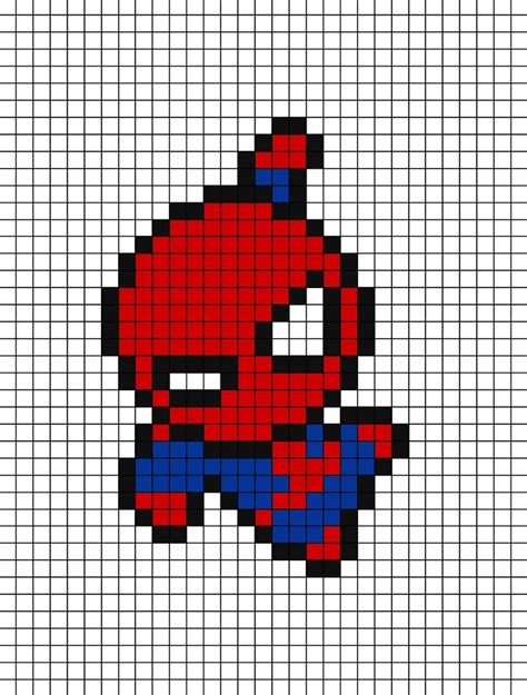 Spiderman Pixel Art | Piksel sanatı, Pixel art, Minecraft piksel sanatı