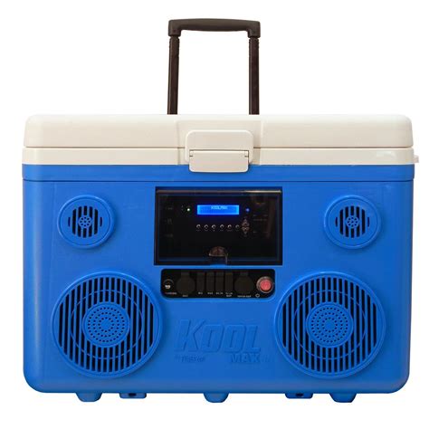 TUNES2GO KoolMAX 40 qt. Blue Wheeled Cooler, Bluetooth PA System and ...