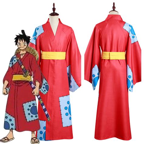 One Piece Wano Country Monkey D. Luffy Kimono Outfits Halloween ...