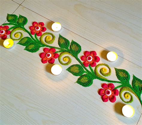 Border Rangoli Designs | Rangoli Border Designs | Simple Border Rangoli ...