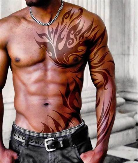 Shoulder Tattoos for Men | Tribal chest tattoos, Cool chest tattoos ...