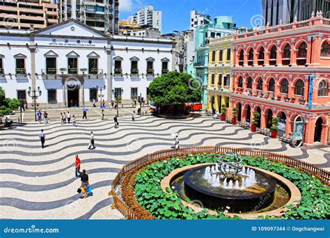 Senado Square Heritage Building, Macau, China Editorial Stock Image ...