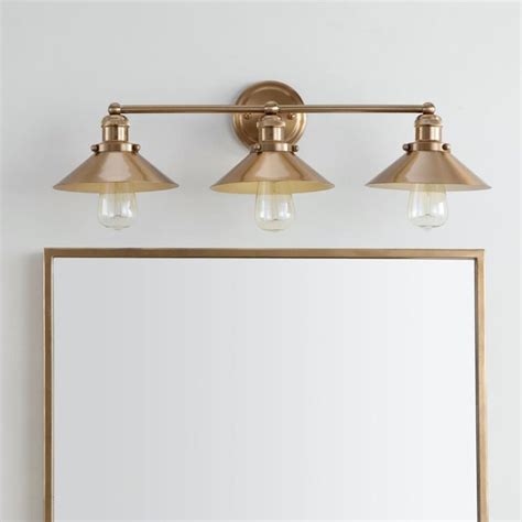 3-light Metal Vanity Light, Brass Gold | Chairish