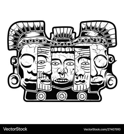 Mayan mask maya culture face Royalty Free Vector Image